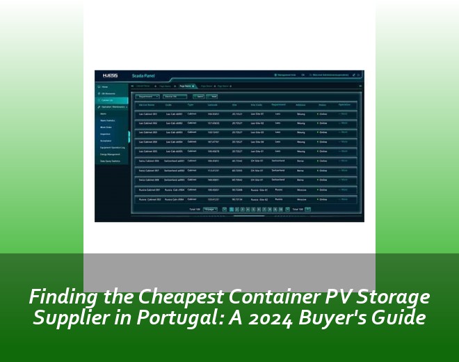 Finding the Cheapest Container PV Storage Supplier in Portugal: A 2024 Buyer's Guide